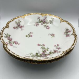 Theodore Haviland Limoges Floral Gold-Trimmed bowls
